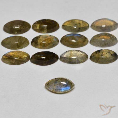 0.71ct 天然 マルチカラー ラブラドライト, マーキーズ, 透明