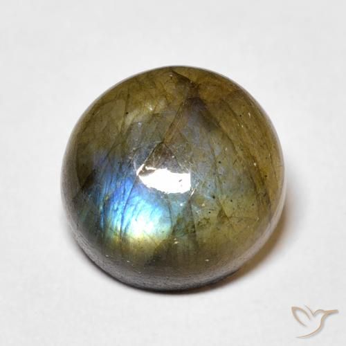 5.91ct 天然 マルチカラー ラブラドライト, ラウンド, 半透明