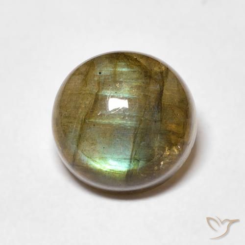 4.51ct 天然 マルチカラー ラブラドライト, ラウンド, 半透明