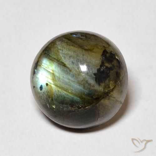 4.64ct 天然 マルチカラー ラブラドライト, ラウンド, 半透明