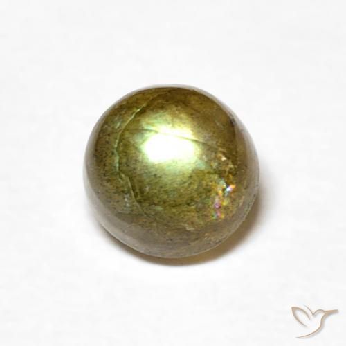 0.57ct 天然 マルチカラー ラブラドライト, ラウンド, 半透明