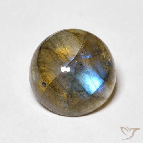 3.48ct 天然 マルチカラー ラブラドライト, ラウンド, 半透明