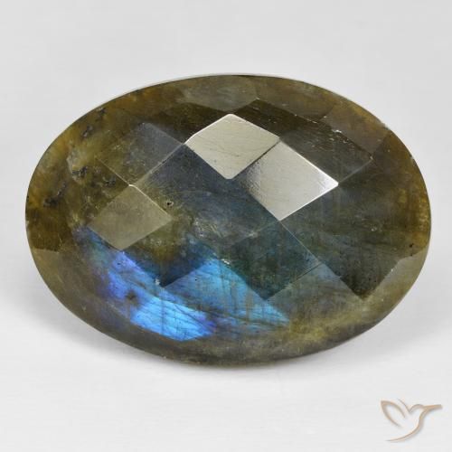 45.71ct 天然 マルチカラー ラブラドライト, 楕円形, オペーク