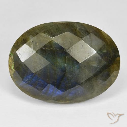 28.57ct 天然 マルチカラー ラブラドライト, 楕円形, オペーク