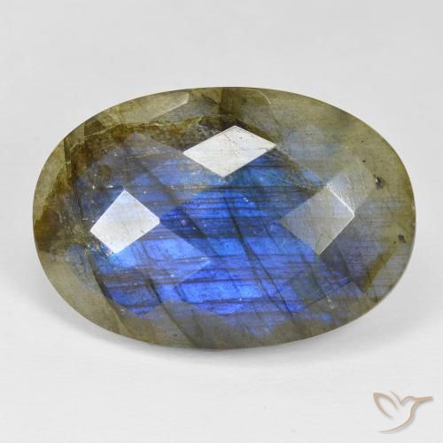 28.97ct 天然 マルチカラー ラブラドライト, 楕円形, オペーク