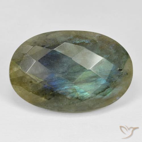 30.17ct 天然 マルチカラー ラブラドライト, 楕円形, オペーク