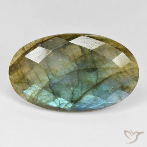23.03ct 天然 マルチカラー ラブラドライト, 楕円形, オペーク