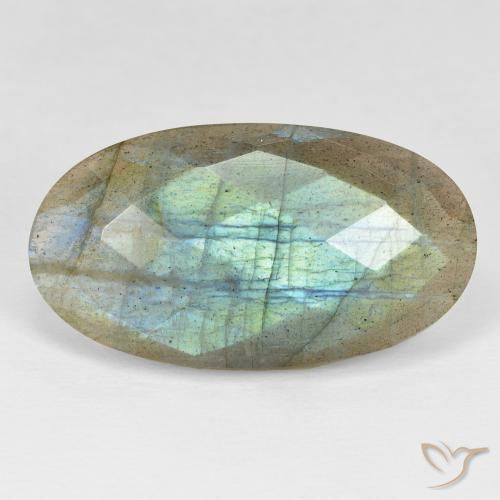22.80ct 天然 マルチカラー ラブラドライト, 楕円形, オペーク