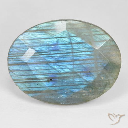 31.61ct 天然 マルチカラー ラブラドライト, 楕円形, オペーク