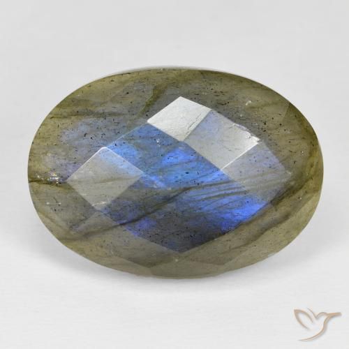 26.35ct 天然 マルチカラー ラブラドライト, 楕円形, オペーク