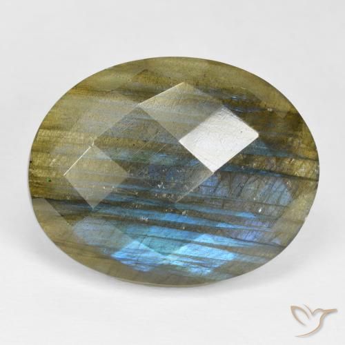 23.31ct 天然 マルチカラー ラブラドライト, 楕円形, オペーク
