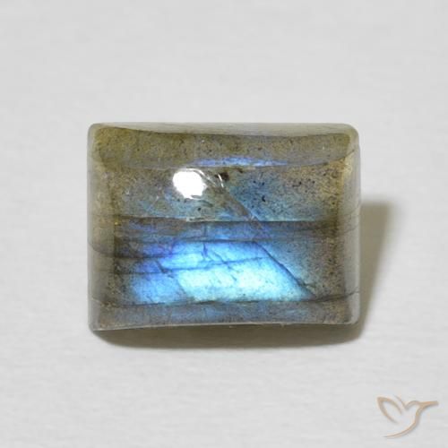 2.77ct 天然 マルチカラー ラブラドライト, バゲット, 半透明
