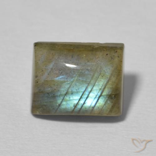 2.87ct 天然 マルチカラー ラブラドライト, バゲット, 半透明