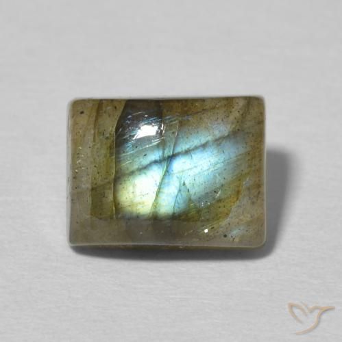 2.95ct 天然 マルチカラー ラブラドライト, バゲット, 半透明