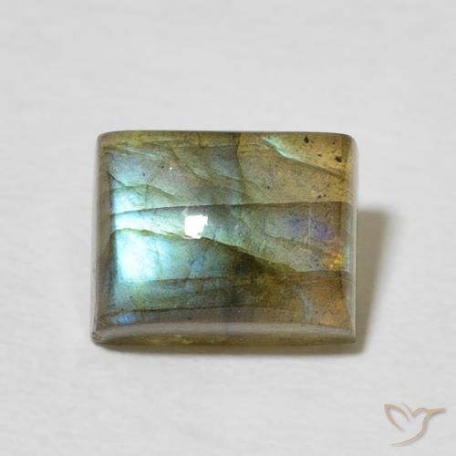 3.00ct 天然 マルチカラー ラブラドライト, バゲット, 半透明