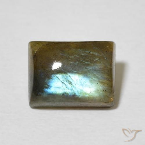 2.88ct 天然 マルチカラー ラブラドライト, バゲット, 半透明