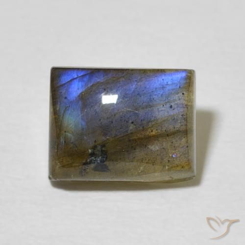 2.94ct 天然 マルチカラー ラブラドライト, バゲット, 半透明