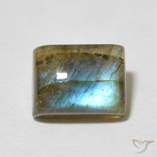 2.92ct 天然 マルチカラー ラブラドライト, バゲット, 半透明