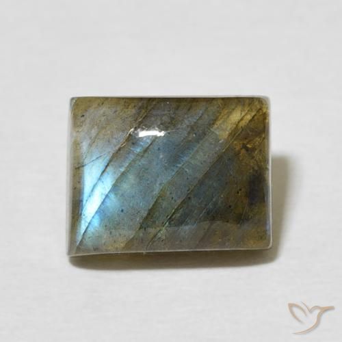 2.99ct 天然 マルチカラー ラブラドライト, バゲット, 半透明