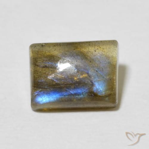 2.63ct 天然 マルチカラー ラブラドライト, バゲット, 半透明