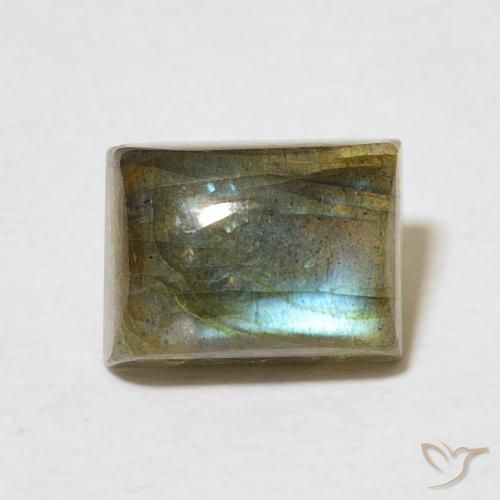 2.96ct 天然 マルチカラー ラブラドライト, バゲット, 半透明