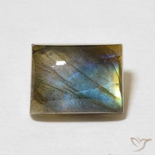 3.22ct 天然 マルチカラー ラブラドライト, バゲット, 半透明