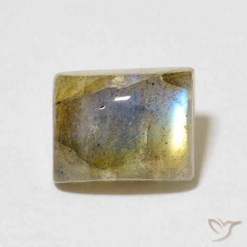2.89ct 天然 マルチカラー ラブラドライト, バゲット, 半透明
