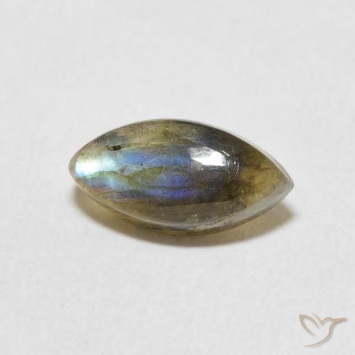 1.39ct 天然 マルチカラー ラブラドライト, マーキーズ, 半透明