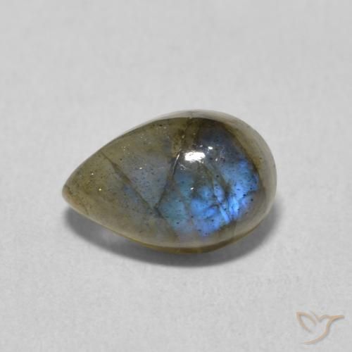1.81ct 天然 マルチカラー ラブラドライト, 洋梨の形, 半透明