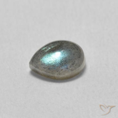 0.70ct 天然 マルチカラー ラブラドライト, 洋梨の形, 半透明