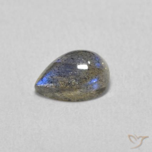 0.54ct 天然 マルチカラー ラブラドライト, 洋梨の形, 半透明