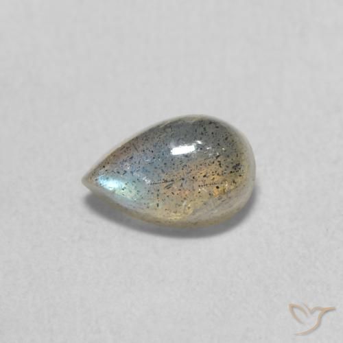 0.58ct 天然 マルチカラー ラブラドライト, 洋梨の形, 半透明