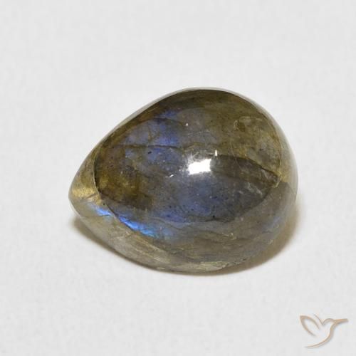 4.00ct 天然 マルチカラー ラブラドライト, 洋梨の形, 半透明