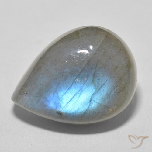 19.51ct 天然 マルチカラー ラブラドライト, 洋梨の形, 半透明