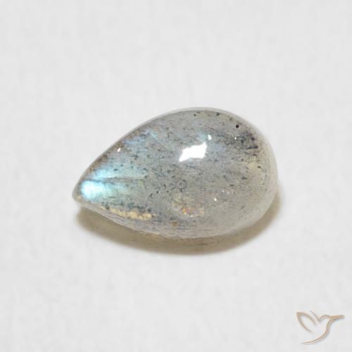 0.60ct 天然 マルチカラー ラブラドライト, 洋梨の形, 半透明