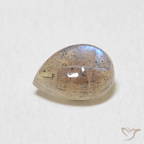 0.56ct 天然 マルチカラー ラブラドライト, 洋梨の形, 半透明