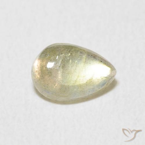 0.68ct 天然 マルチカラー ラブラドライト, 洋梨の形, 半透明