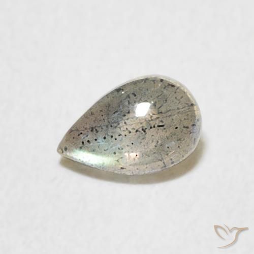 0.50ct 天然 マルチカラー ラブラドライト, 洋梨の形, 半透明