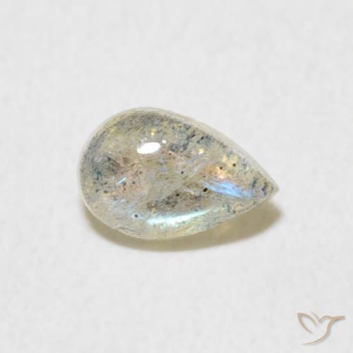 0.45ct 天然 マルチカラー ラブラドライト, 洋梨の形, 半透明