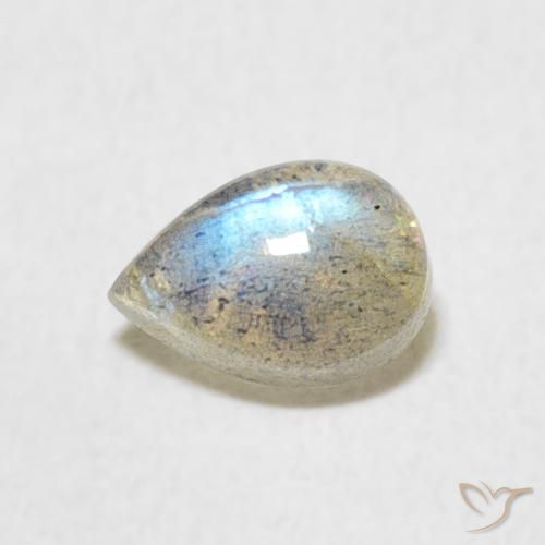 0.58ct 天然 マルチカラー ラブラドライト, 洋梨の形, 半透明