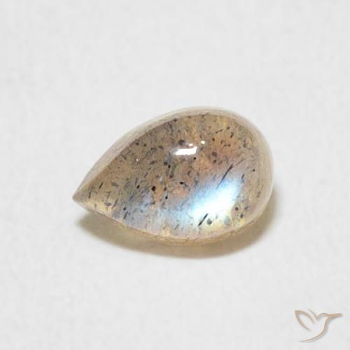 0.53ct 天然 マルチカラー ラブラドライト, 洋梨の形, 半透明