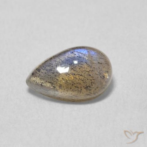 0.58ct 天然 マルチカラー ラブラドライト, 洋梨の形, 半透明