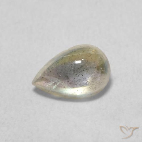 0.46ct 天然 マルチカラー ラブラドライト, 洋梨の形, 半透明