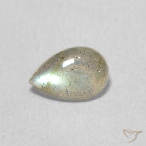 0.38ct 天然 マルチカラー ラブラドライト, 洋梨の形, 半透明