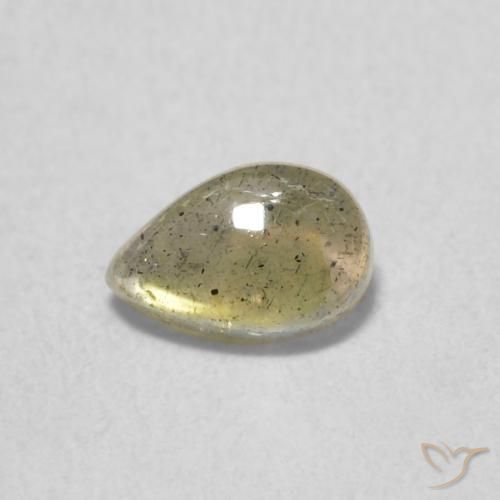 0.40ct 天然 マルチカラー ラブラドライト, 洋梨の形, 半透明