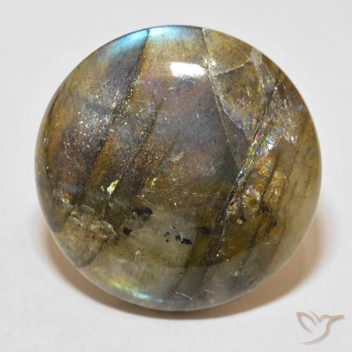 33.96ct 天然 マルチカラー ラブラドライト, ラウンド, 半透明