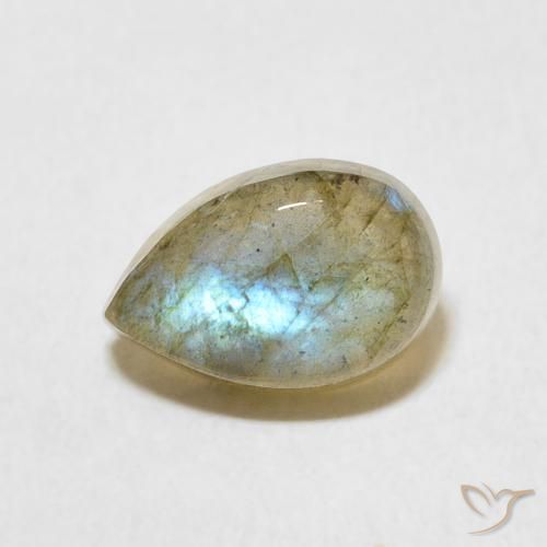 2.39ct 天然 マルチカラー ラブラドライト, 洋梨の形, 半透明