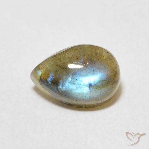 1.78ct 天然 マルチカラー ラブラドライト, 洋梨の形, 半透明