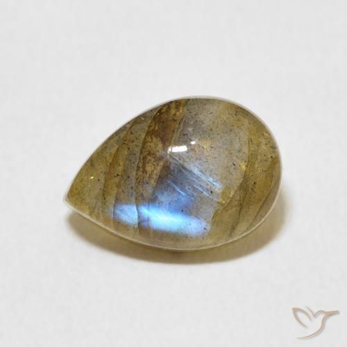 2.32ct 天然 マルチカラー ラブラドライト, 洋梨の形, 半透明