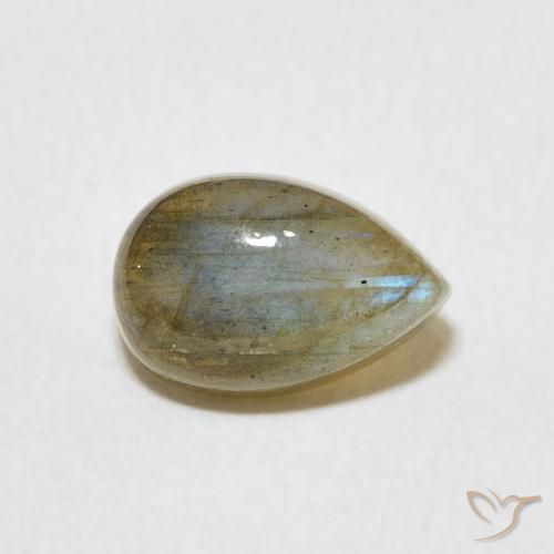 1.71ct 天然 マルチカラー ラブラドライト, 洋梨の形, 半透明